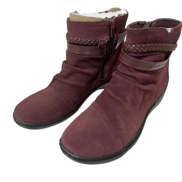clarks burgundy ankle boots